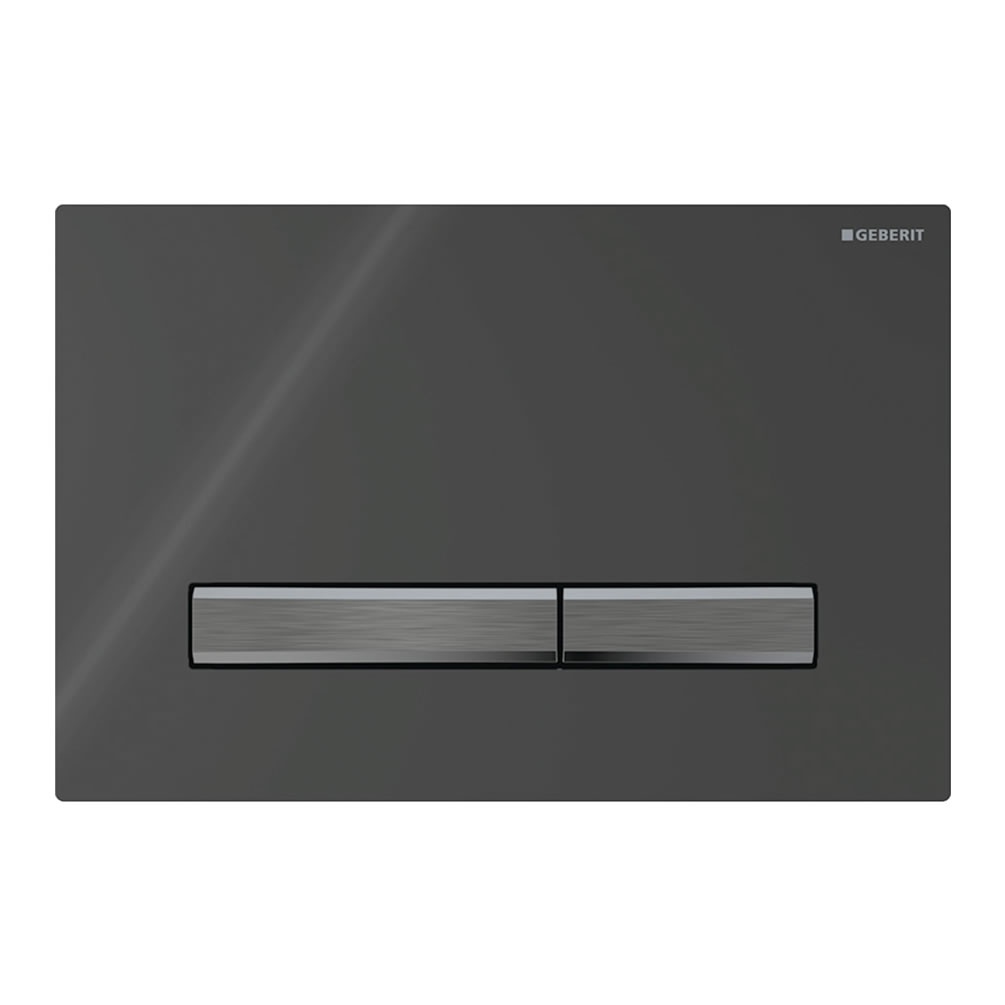 Cutout image of Geberit Sigma50 Square Black / Black Chrome Dual Flush Plate